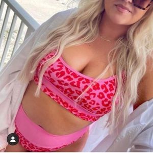 pink leopard print swimsuit